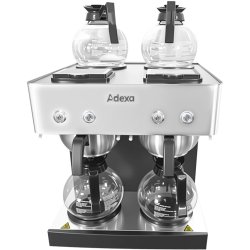 Professionell Kaffebryggare Dubbel Manuell påfyllning 4 kannor 4 värmeplattor Rostfritt stål | Adexa CBD02B1