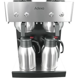 Professionell Kaffebryggare Dubbel Manuell påfyllning 2 termosar Rostfritt stål | Adexa CBD02B2
