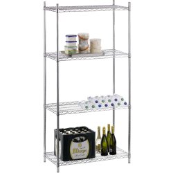 Hyllställning Kromat stål 4 hyllplan 900x450x1800mm | Adexa WH9045180A4C