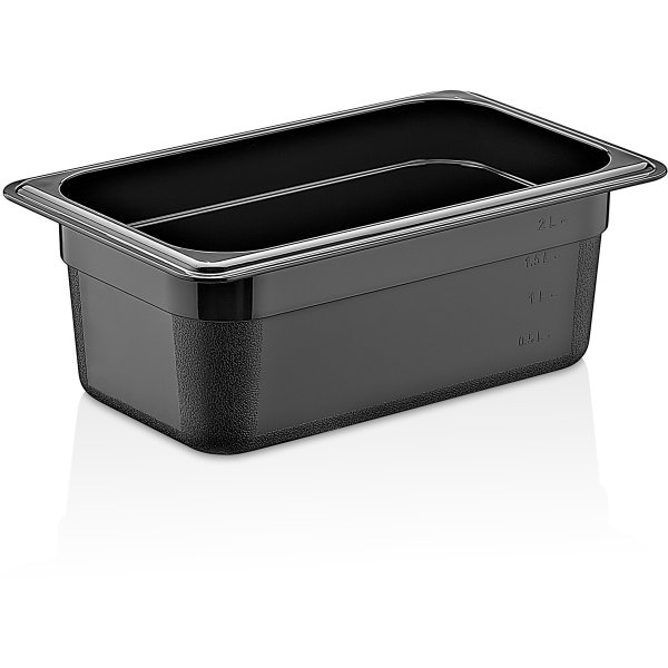 GN-kantin Polykarbonat GN1/4 Djup 100mm Svart | Adexa PB8144