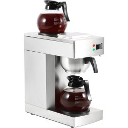 Professionell Kaffebryggare 2 kannor 2 värmeplattor Rostfritt stål | Adexa RB386